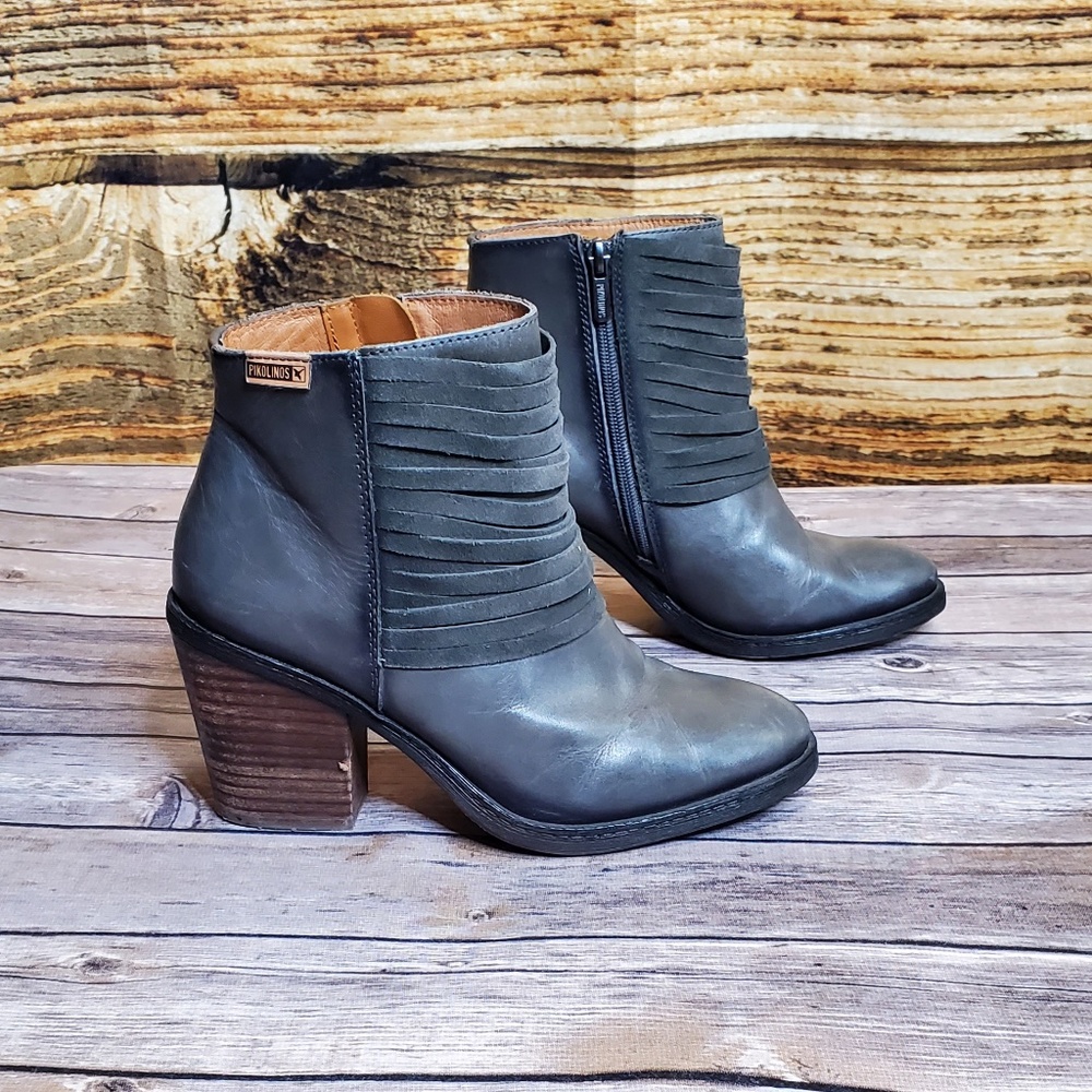 Pikolinos Alicante Lead Grey Heeled Ankle Boot 37